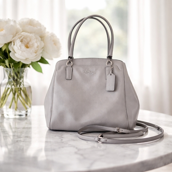 Coach Gray Leather Tote Bag - Picture 1 of 11